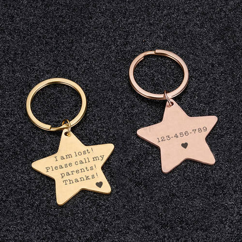 Engraved Anti-lost Pet ID Tags for Cats and Dogs Personalized Dog ID Tags Pentagram Collar Accessories Dog Tag Engraved Tel Tag