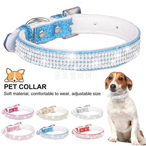 Pet Collar Diamond Inlaid Cat Footprints Necklace Accessories Animals Shiny Crystal Jewelry Collars For Cats Dogs Pet Decor
