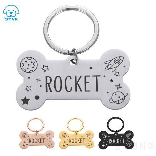 Custom Dog ID Tag Personalized Pet Name Address Phone Keychain for Cat Puppy Dog Collar Anti-loss Tag Keyring Pet Accessories