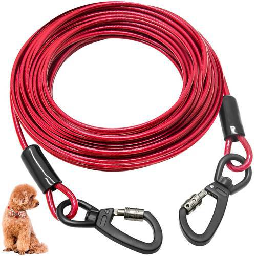 Tie Out Cable Long Steel Wire Leash Dogs Walking Training Wire Rope for Small Medium Large Dog Outdoor Running Wire Rope