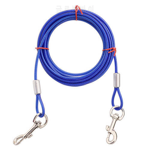 Pet Tie-out Cable Leash Heavy Duty Steel Wire Metal Chain Dog Lead Line 360 Degree Swivel Snaps Pet Leash 3m 5m 10m
