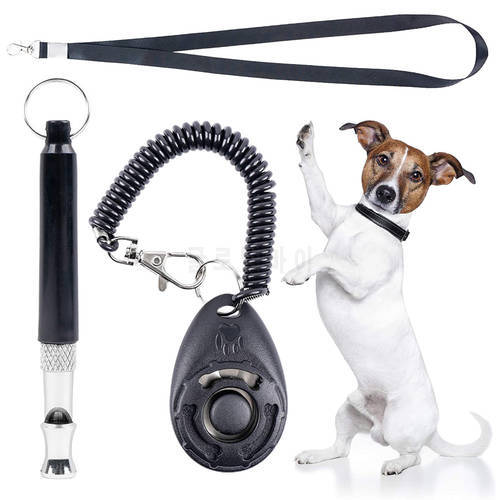 Silent Ultrasonic Dog Whistle Stop barking Adjustable Pitch Dog Training Whistle with Lanyard Strap and Clicker