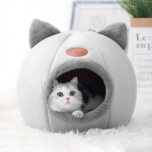 Cute Comfort Cat Bed Foldable Removable Pet Puppy Cage Lounger Winter Self Warming Sleeping Mat for Indoor Cat Dog House Basket