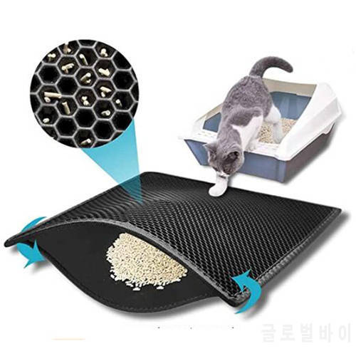 Pet Cat Litter Mat Waterproof EVA Double Layer Cat Litter Trapping Pet Litter Box Mat Clean Pad Products For Cats Accessories