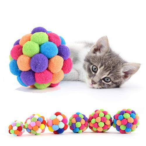 1 Piece Funny Cats Bouncy Ball Toys Kitten Plush Bell Ball Mouse Toy Planet Ball Cat Chew Toys Interactive Pet Accessories