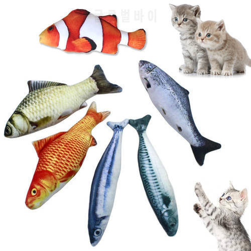 Interactive Soft Plush Fish Cat Toy Funny 3D Simulation Fish Bite-resistant Pet Kitten Molar Chew Catnip Toys Pet Products