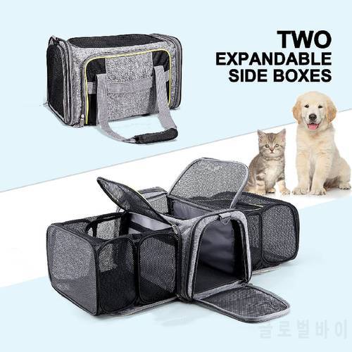 Cat Backpack Carrier for Pet Expandable Foldable Soft Dog 5 Open Doors Reflective Tapes Puppy Travel Bag Cats Accessories