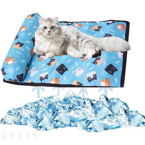 Pet Mat Dog Cooling Mat Summer Dog Bed Pad Blanket Breathable Ice Pad Sofa For Small Medium Dogs Pet Cooling Mats With Pillow