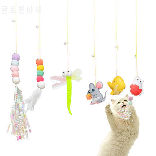 Cat Toy Simulation Caterpillar kitten Rope Mouse Funny Self-hey Interactive Bell Toy Retractable Hanging Door Type Pet Supplies