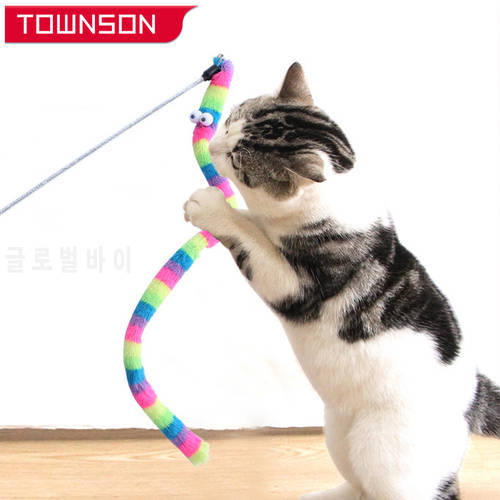 Colorful Cat Toy With Bell Feather Cat Teaser Wand Rod Funny Cat Stick Cat Interactive Toy Pet Cat Supplies Cat Accessory