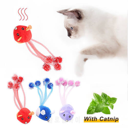 Plush Long Tail Mouse Toy for Cats Cute Molar Cat Interactive Toys Funny Pet Products with Catnip Cat Chewing Toy Dropshipping