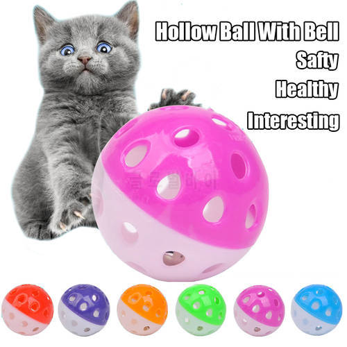 Cat Toys Ball with Bell Ring Playing Chew Rattle Scratch Plastic Ball Interactive Cat Training Toys Pet Accessories Cat Supplies