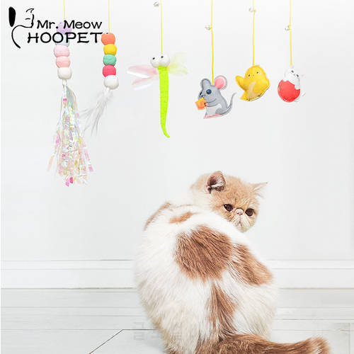 Hoopet Simulation Caterpillar Cat Toy Hanging Automatic Interactive Rope Mouse Toy for Cats Self-hey Teaser Wand Pet Supplies
