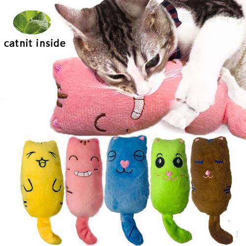 Interactive Plush Teeth Grinding Catnip Toys Pet Kitten Chewing Claws Thumb Bite Cat Mint Toys for Cats Funny Little Pillow
