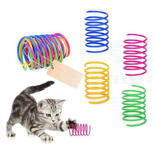 4/8/16pcs Kitten Cat Toys Wide Durable Heavy Gauge Cat Spring Toy Colorful Springs Cat Pet Toy Coil Spiral Springs Pet Life