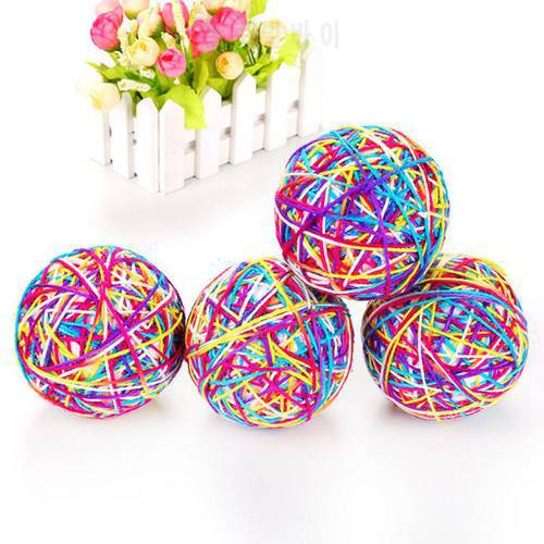 Pet Cat Rolling Ball Toys Colorful Wool Yarns Kittens Scratch Ball Toys for Exercising