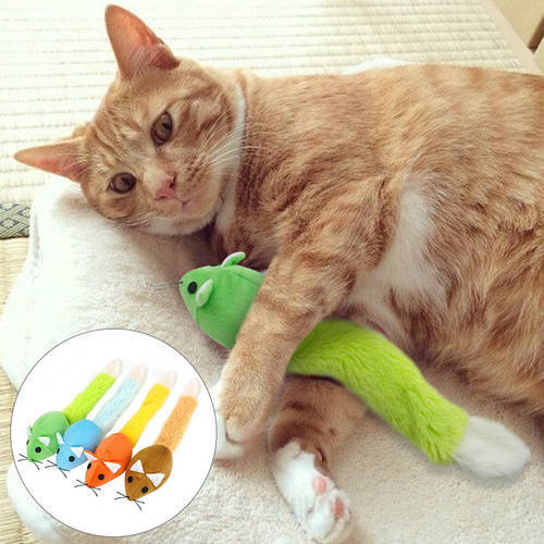 Long Tail Plush Mouse Interactive Cat Supplies For Small Cat Pet Toy Long Tail Plush Mouse Cat Toy Scratch Playing Training Toys