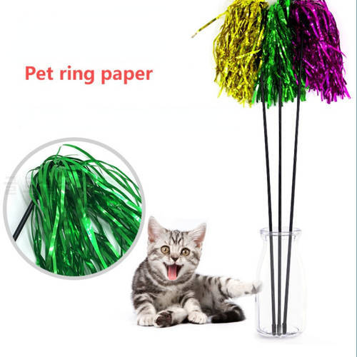Tassel Ringing Paper Colorful Funny Cat Stick Pet Toys Cat Toy Bell Funny Cat Toy Cat Toys Interactive Kitten Squeak Toys Cats