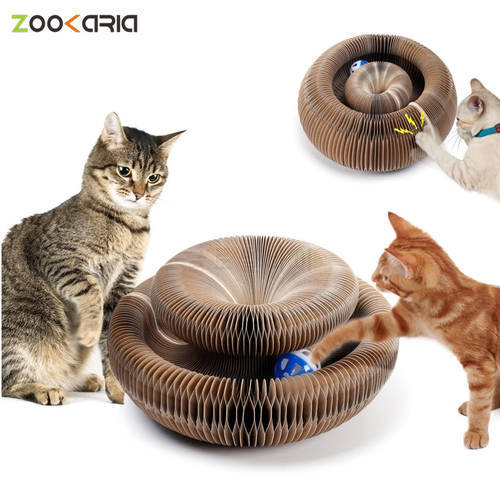 Magic Organ Cat Scratch Board Cat Toy with Bell Cat Grind Claw gatos Climbing Corrugated Paper Cat Scratch Toy Cat Product jouet