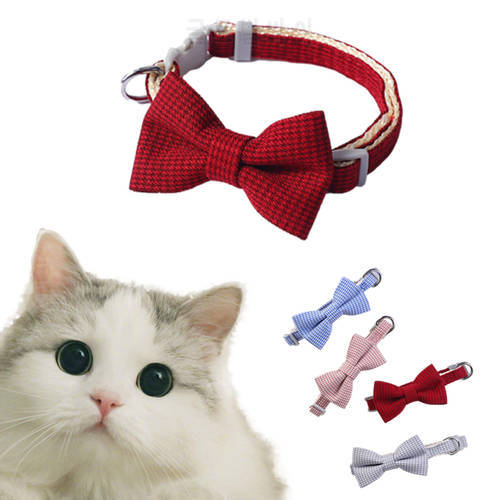 Cat Collar Small Dog Bow Collar Cat Bell Necklace Pet Accessories