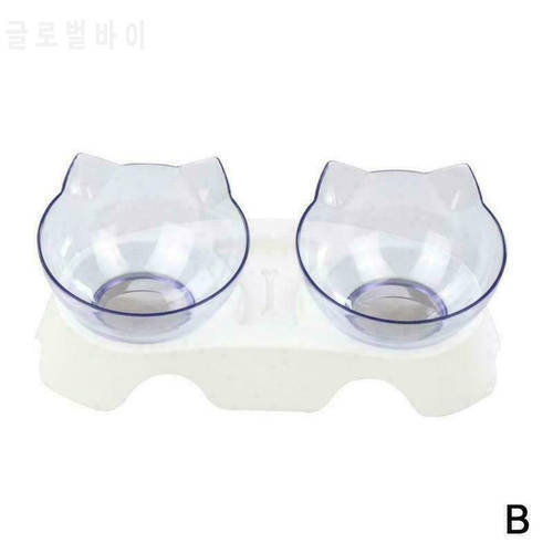Non-slip Double Cat Bowl With Raised Stand Water Bowl Feeding Station Cat Water Bowl Food Bowls Dogs Feeders for Pet Supplies