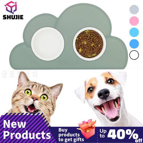 Waterproof Pet Mat For Dog Cat Solid Color Silicone Pet Food Pad Pet Bowl Drinking Mat Dog Feeding Mat Placemat Easy Washing