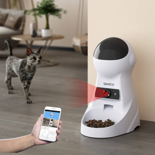 3L Automatic Pet Feeder Smart Food Dispenser For Cats Dogs Timer with Camera Support Voice Record App Control Auto Pet Feeding