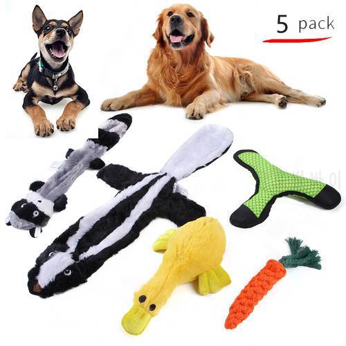 Pet Dog Toy 5-pcs Set Molars Are Resistant To Bite Plush Material Nteractive Voice Pets Dogs Toys Acessorios Supplies игрушки