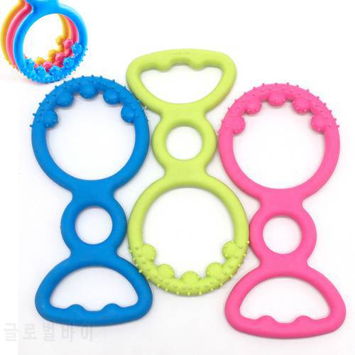 Pet Dog Interactive Toy Durable Rubber Biting Rings Chewing Toys Puppy Molar Training Play Toy Teeth Cleaning Chewing Toys