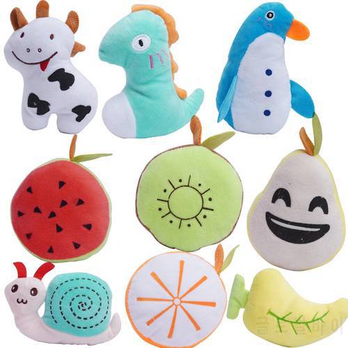 9PC/Lot Plush Vocal Pets Dog Toys Clean Teeth Dog Chew Molar Puppy Training Toy Soft Fruits Shape Pet Supplies Accessories