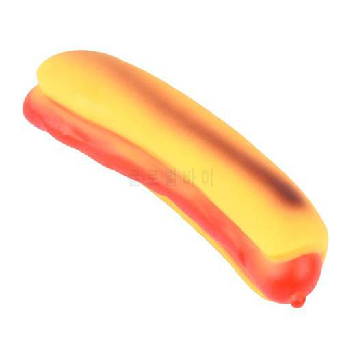 Simulation Hot Dog Toy Squeaky Toy Funny Interactive Toy Rubber Puppy Toy Dog Teething Toy Dog Bite Resistant Toy Training Toys