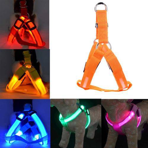 Dog Harness for Night Safety LED Luminous USB Pet Chest Strap for Medium Large Dog Rechargable Glowing Harness Dog Accessories