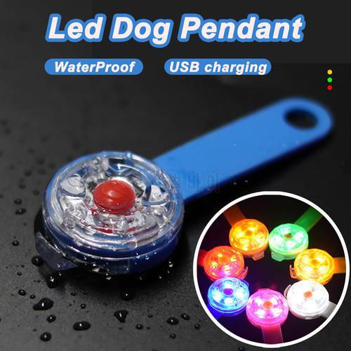 IPX7 Waterproof LED Pet Dog Collar Pendant Night Safety Luminous Pendant Pet Light Flashing Pendant Collar for Dog Accessories