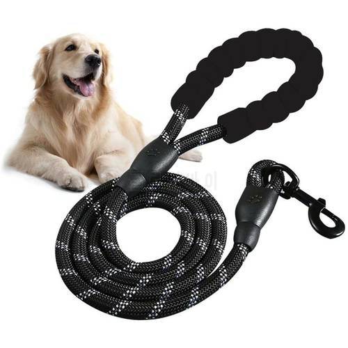 Hot 1.5M Pet Leash Reflective Strong Dog Leash Long With Comfortable Padded Handle Heavy Duty Training Durable Nylon Rope Leashe