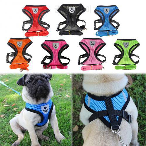 Pet Harness Pet Collar Adjustable Vest Walking Lead Polyester Mesh Harness For Small Medium Dog Cat Puppy Dogs Pet Accessories