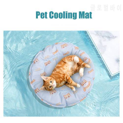 Pet Cooling Mat Dog Cat Sleeping Pad Cartoon Cool Ice Silk Moisture-proof Mattress Cushion Summer Small Animal Cold Bed 2 sizes