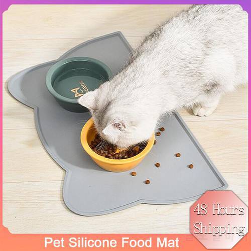 Waterproof Non-slip Pet Mat For Dog Cat Solid Color Silicone Pet Food Mat Pet Bowl Drinking Water Pad Dog Feeding Mat Easy Clean