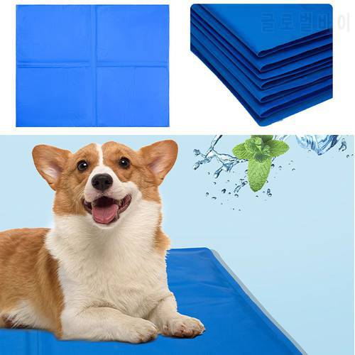 Pet Cooling Mat Dog Cat Sleeping Pad Cool Ice Silk Moisture-proof Mattress Cushion Summer Small Animal Cold Bed 6 sizes