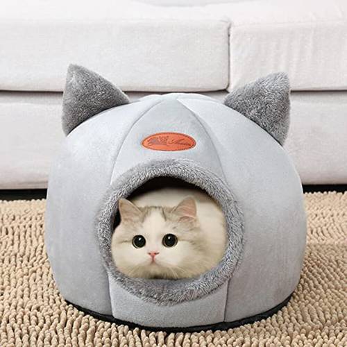 Adorable Pet Bed Basket Deep Sleep Comfortable Winter Cat Bed Basket Puppy House Products Pet Tent Comfortable Cave Pet Supplies