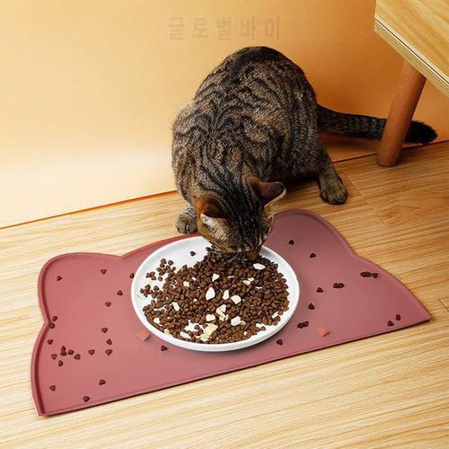 Pet Silicone Food Mat Portable Waterproof Leak-proof Non-slip Feeding Mats Bowl Pad For Cats Dogs