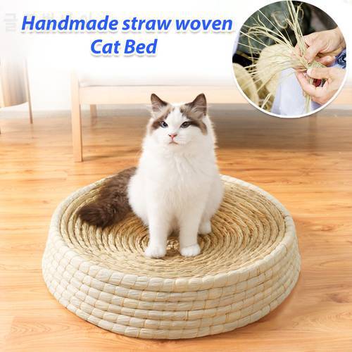Hand Braid Cat Bed Cat Nest Puppy Kennel Wear-Resistant cat toy Cat Sleeping Mat Cats Grinding Claw Cushion Cat Scratching Board