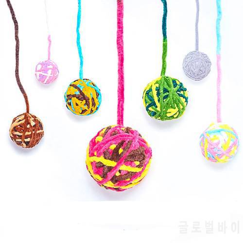 3Pcs Interactive Cat Toy, Woolen Yarn Cat Ball with Bell Inside, Funny Self-hey Interactive Toy for Cat Playing Teaser Wand Toy
