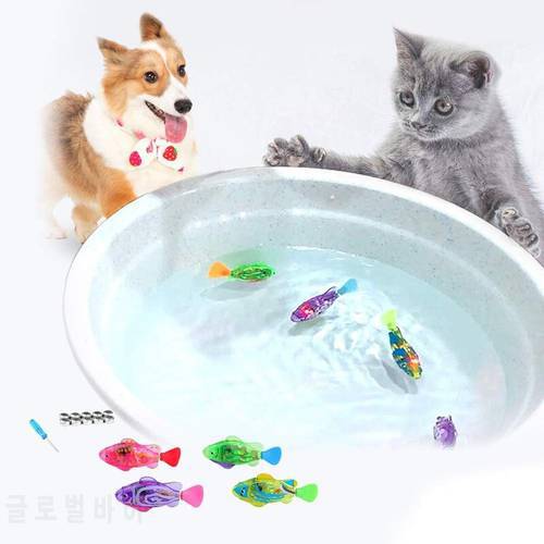 Cat Interactive Electric Fish Toy Water Cat Toy for Indoor Play Swimming Robot Fish Toy for Cat and Dog Glowing Electric Toys