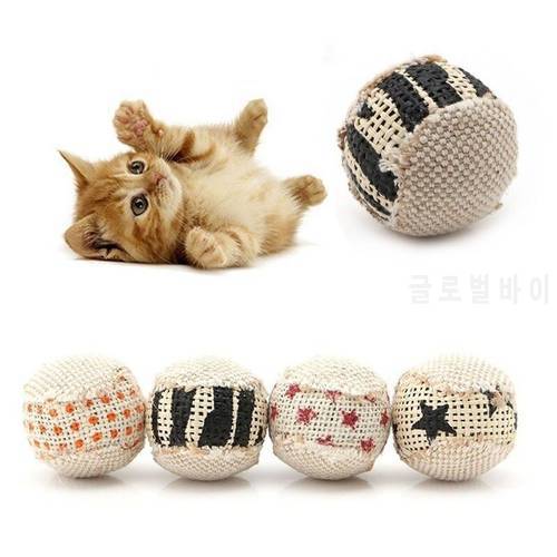 Interactive Kitten Toys Chewing Rattle Scratching Pet Cat Sports Toy Balls 4 Pieces/Pack of Ball Cat Toys