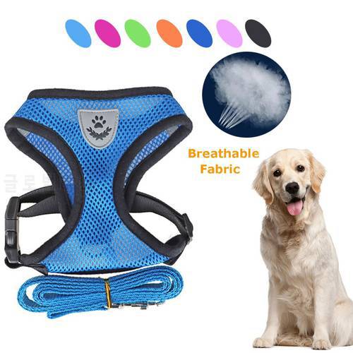 Cat Dog Adjustable Harness Soft Breathable Polyester Mesh Harness For Small Medium Pet Walking Lead Leash For Puppy Dogs Collar