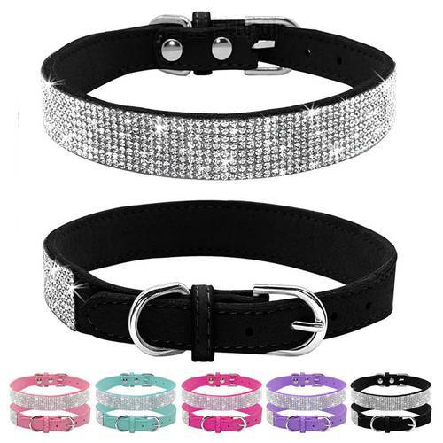Dog Cat Accessories Collar Bling Rhinestone Pet Chihuahua Puppy Kitten Collar Necklace For Small Medium Dogs Cats Pug Yorkshire