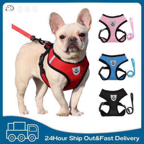 Pet Harness Vest for Small Dogs Teddy Chihuahua Harness Leash Puppy Chest Strap Breathable Mesh Vest Leash Set Pet Walking Lead