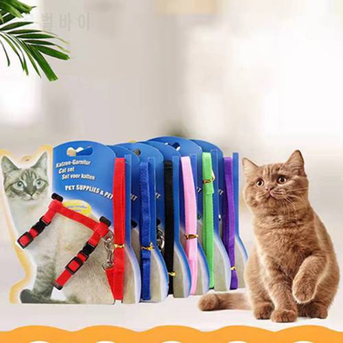 Cat Collar Harness Leash Adjustable Nylon Pet Traction Cat Kitten Dog HCollar gato Cats Products Pet Harness Belt Cat Col