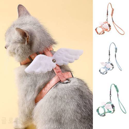 Sweet Angel Wing Cat Harness 120cm Leash Outdoor Cat Dog Harness and Leash Set Water Proof Vest Chest Strap Kitten Accessories
