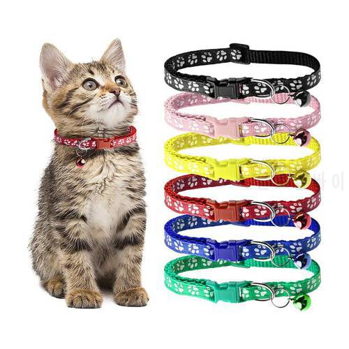 6Pcs/set Colorful Cat Collars Pet Collar With Bell Adjustable Buckle Cat Collar Pet Supplies Dog Pet Accessories Dropshipping